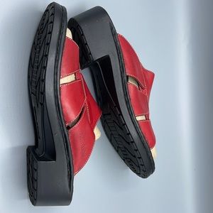 COPY - Josef Seibel Red leather slip on open toe shoes Sz 40